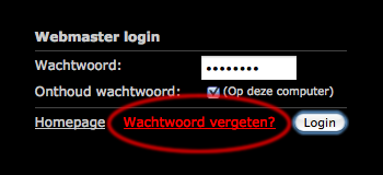 Wachtwoord vergten